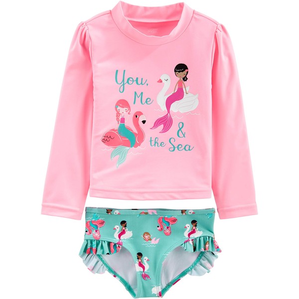 Simple Joys by Carter's Toddler Girls' 2-Piece Assorted Rashguard Sets,