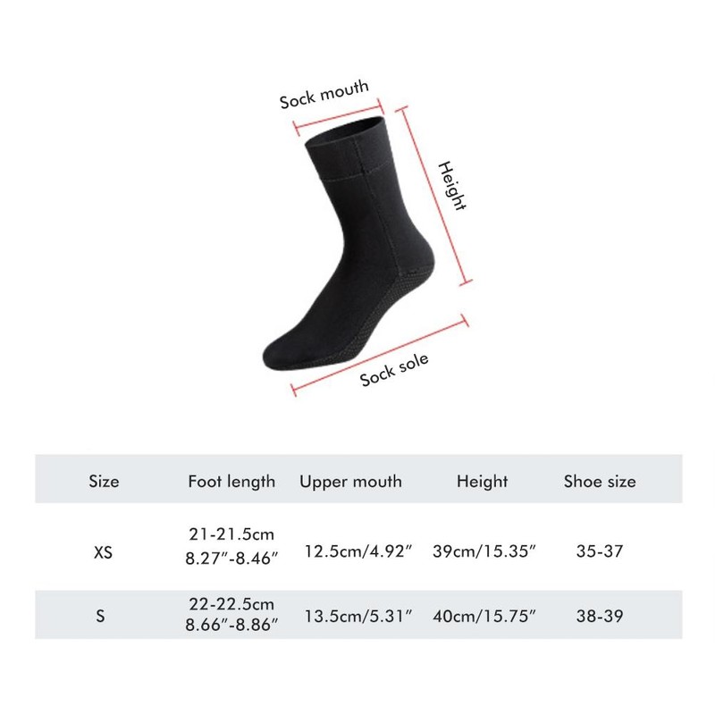 1 Pair 3mm Neoprene Socks Unisex Long Thick Diving Socks