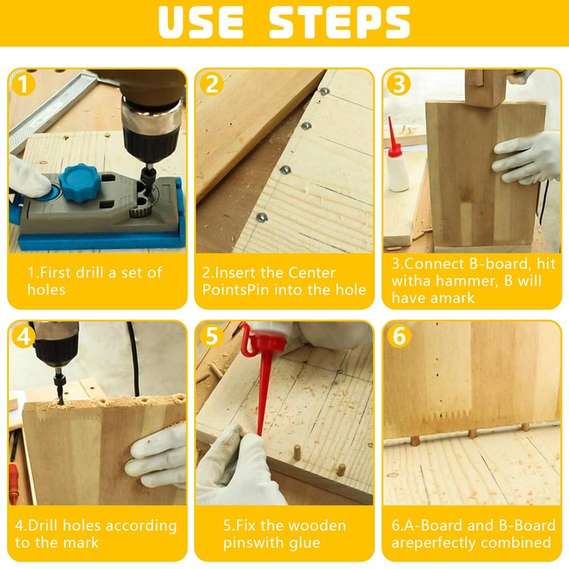XTUDOU® Pack of 32 Wooden Dowels Centring Tips, Solid Dowel