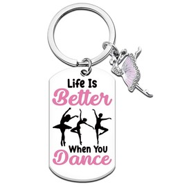 UVIBEW Dance Gifts Dance Teacher Gifts for Women from Students Dance Keychain Ballet Accessories for Girls Ballet Keychain Dance Instructor Gifts for Dancers Teen Girls Birthday Gift