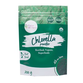 RAÍCES DEL HUERTO - Chlorella orgánica certíficada USDA - Bolsa de 200 g - Alto contenido de proteínas - Antioxidante - Ideal para veganos, vegetarianos y atletas
