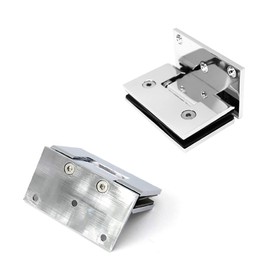 90 Degree Geneva Beveled Wall to Glass Shower Door Hinge for 1/2" - 3/8" Glass, Chrome Finish, GAS312-GP