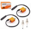 2 Set Ignition Coil + Spark Plug & Cap for
