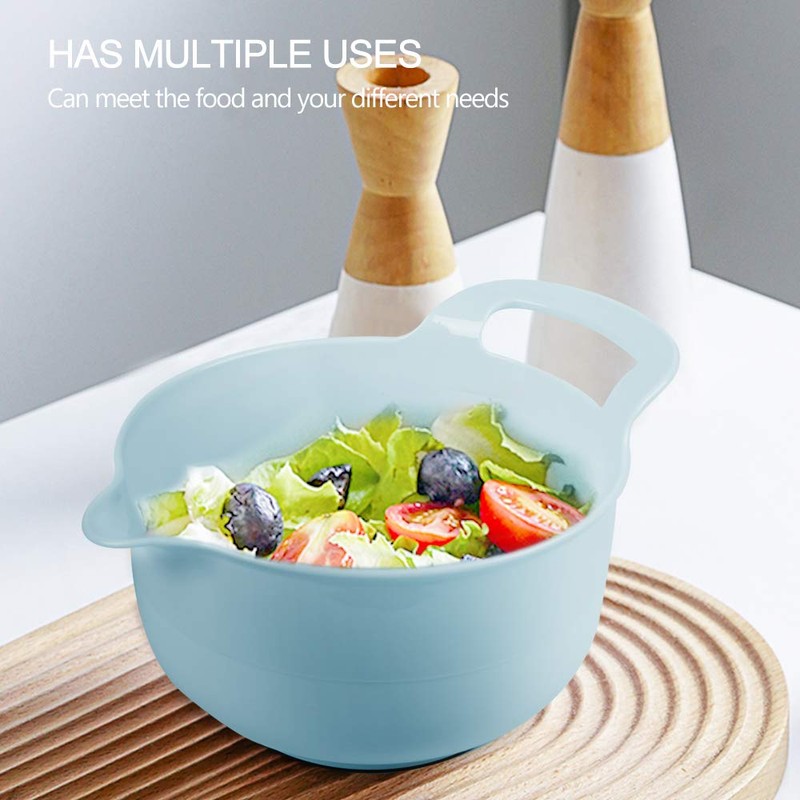 BoxedHome Mixing Bowl Set, Blue Plastic Bowl, Salad Bowl Set,