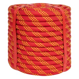 1/2 Inch Climbing Rope 100 Ft Red - 48 Strands Tree Climbing,1/2in Arborist Rope,Rappelling Rope,Static Nylon Polyester Braided Rope,100ft Bull Rope for Tree Pulling,Nautical Rigging Rope Swing