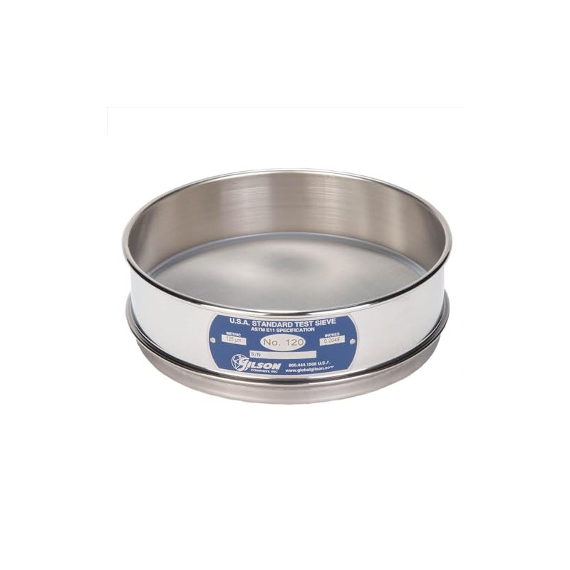 8" Sieve, All Stainless, Full Height, No. 120