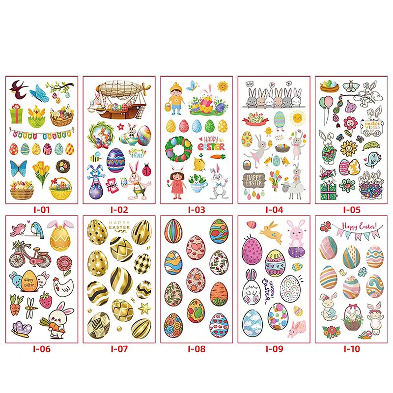 Easter tattoo stickers (Easter A)118PCS Easter Egg Fillers，Easter Decorative Atmosphere，easter