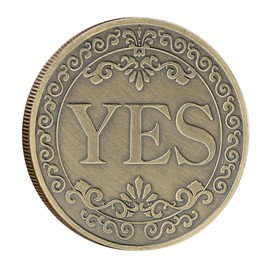 Yes No Challenge Coins,1 pcs Yes or No Decision Coin Commemorative Coin Prediction Decision Coin Souvenir Collection Coins,Bronze(Style 1)