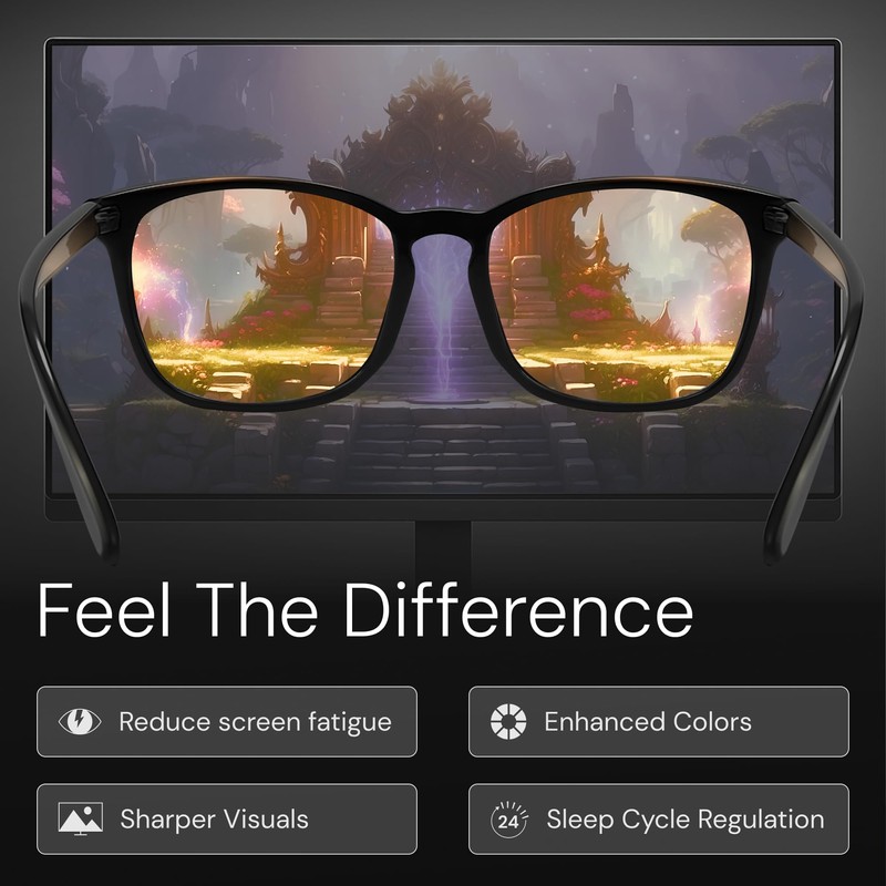 livho Gaming Blue Light Blocking Glasses for Better Sleep, Premium