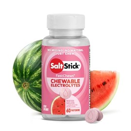 SALTSTICK FastChews electrolitos masticables sabor sandía  hidratación rápida para deporte  60 tabletas (30 porciones) vegano sin gluten              