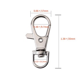 Set of 50 Metal Lobster Claw Clasps Swivel Clasps Lanyard Snap Hook with Trigger Snap for Dog Collar/Jewelry Finding, 1.38" (L) x 0.66" (W)