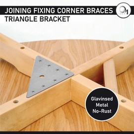 OMIDEAS 15 x Corner Bracket (90 x 90 x 1.5) Flat Triangular Wood Metal Galvanised Fixing Plate Brace Connector
