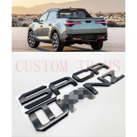 Custom Trims Gloss Black RAISED TAILGATE LETTER INSERT FITS HYUNDAI SANTA CRUZ 2022 +