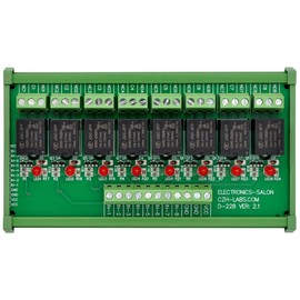 Electronics-Salon DIN Rail Mount 8 SPDT Power Relay Interface Module. (Operating Voltage: DC 12V)
