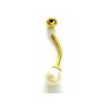 Ritastephens 14k Yellow Gold Belly Button 14g Barbell Screw-on Replacement