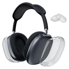 MOLOPPO Funda transparente negra para AirPods Max 21 (202620242020) (USB-CLightning), funda protectora de TPU suave, accesorios de piel de colores... 
