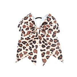 Leopard Cheer Bow For Girls Cheetah Ponytail Holder Bowknot Leopard Bow Hair Ring Tie PHB01 (A1)