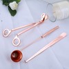 MUXSAM 3Pcs Rose Gold Candle Accessory Set Includes Candle Snuffer,