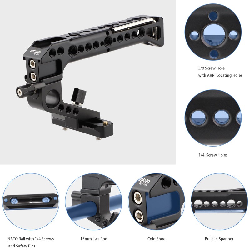 LEFTFOTO Nato Rail with 7mm NATO Rail for DLSR Camera