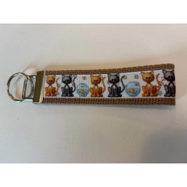 Cats, Fishbowl Cats Fishbowl 6" Key chain Key Fob Wrist Strap Key Ring Gift Pet Cute Kittens