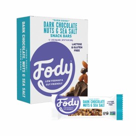 Fody Foods Snack Bars, Dark Chocolate Nuts & Sea Salt, 1.41 Oz (Pack of 12), 5g Protein, Low FODMAP, Gut & IBS Friendly, Vegan, Lactose Free, Non-GMO, Gluten Free