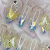 Sky Blue Butterfly Handmade Nail Tips - Coffin Egg /