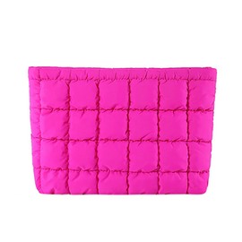 Terceton Cute Makeup Bag Checkered Pattern Bag Travel Case Puffy Quilted Cosmetic Bag Make up Pouch Toiletry Bag Storage Pouches