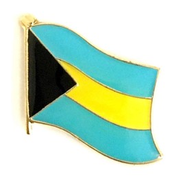 Bahamas Flag Lapel Pin; One International Waving World Flag Pin Badge Patriotic Country Hat Lapel Badge (Bahamas)