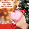 Syhood 10 Pcs Christmas Flamingo Ornaments Decorations Pink Flamingos with