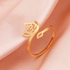 UNIFT Lotus Om Ring For Women Stainless Steel Hollow Out