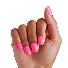 KISS Gel Fantasy 28 Pcs Press On Nails, Fake Nails, Ready to Wear Gel Stick On Extensions, Reusable Full Cover Kit with Glue, Manicure Stick & File, Wear for 7 Days (Reminder)