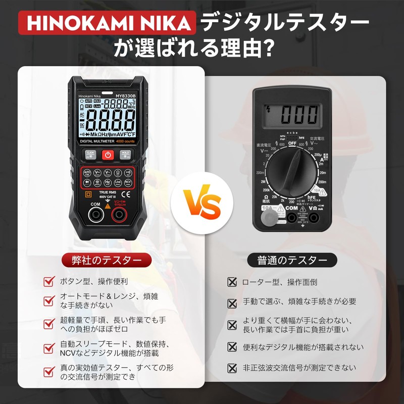 Hinokami Nika MY8330B Digital Smart Auto Ranging, Digital Tester, 4000