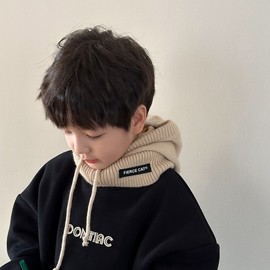 Kids' Winter Fashion Warm Knitted Balaclava Hood for Boys & Girls (lf2352) - One Size Black 3ea