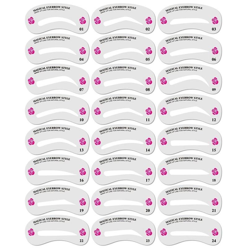 Eyebrow Stencil Kit, 24pcs/set Eyebrow Shaping Tool, Eyebrow Makeup Tool,