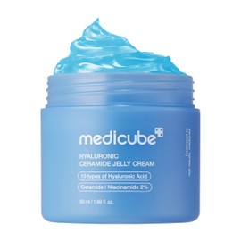medicube Jelly Cream with Hyaluronic Acid | Daily Moisturizer for All Skin Types | Long-lasting Hydration with Hyaluronic Acid, Ceramides, Multi Peptides | Supports Skin's Natural Barrier | 1.69 fl.oz