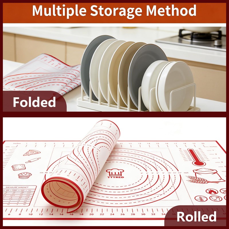 Silicone Pastry Baking Mat 16x24 Inch Large - Non-Stick Non-Slip