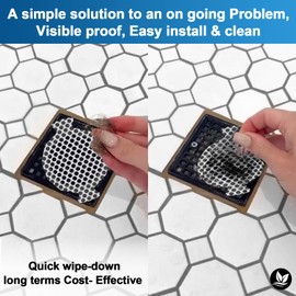 INVIHUG Disposable Shower Drain Hair Catcher Mesh Stickers, 25 Pack, Hair Catcher for Shower (White, 25pcs)