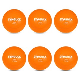 SYNGUCK 6 Pack Weighted Plyo Balls Set (500g/17.64oz) for Baseball & Softball Training - Improve Power, Pitching, Hitting - Perfect for Yoga, Fitness, Plyometrics - All Skill Levels
