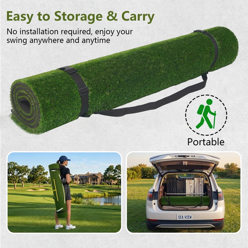 GLUTIA Golf Mats Practice Outdoor, 6x4ft 26mm Golf Hitting Mat