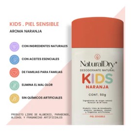 Kit 3 Desodorantes Niños En Barra Natural Sin Bicarbona - naranja - 100% natural