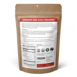 SPICY ORGANIC Crushed Red Pepper Flakes 8 oz. - Robust Chili Peppers Seasoning Spice - USDA Organic, Kosher, Non-GMO- Ideal for Pizza, Pastas, Salads, Sauces, Stews, Marinades and Pickled Vegetables