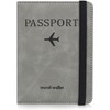 AlezyB - 1x Grey Passport Holder Cover,PU Leather Travel Document