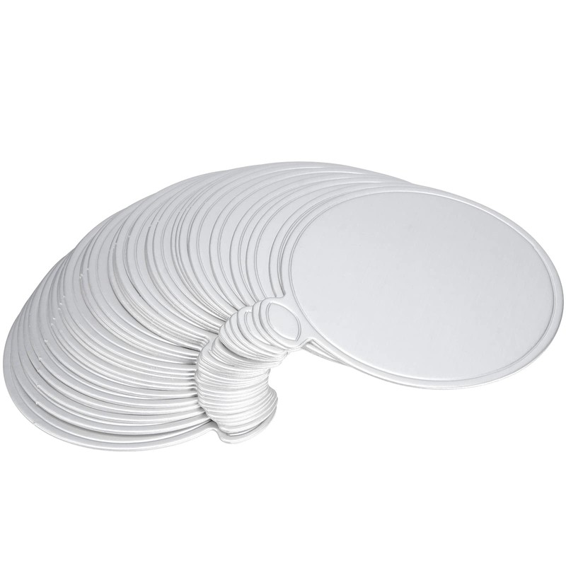 SEUNMUK 400 Pack 3.5 Inch Round Silver Cardboard Mousse Cake