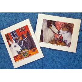 Bichon Frise Hoarding TP Dog Art 8.5 x 11 Signed Print Artist KSams