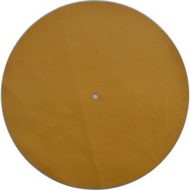 Genuine Leather Turntable Platter Mat - Yellow