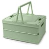 Vivikivi Collapsible Storage Crate, Foldable Plastic Basket with Lid and