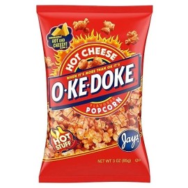 Jays O-KE HOT DOKE CHEESE Flavored POPCORN Share Size Bags 3 Ounce 4 Pack