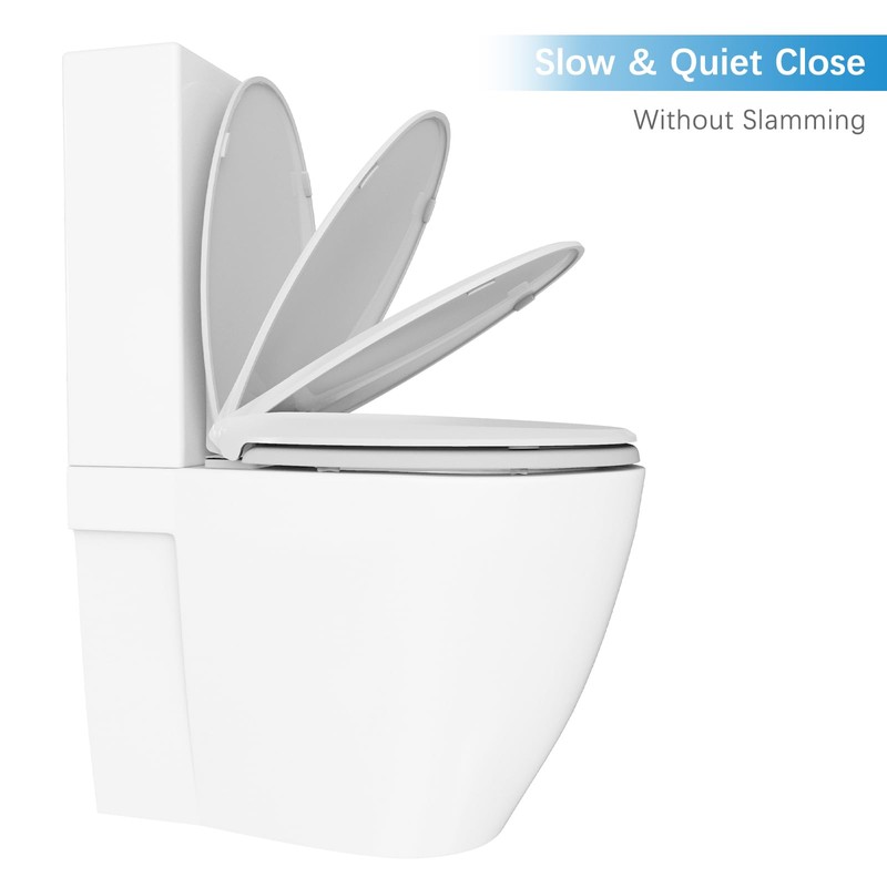 19 in Toilet Seat with Cover Soft Close, Toilet Lid