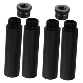 TEHAUX 4pcs Microphone Stand Extension Tube Female to Male Desk Boom Arm Adapter Mic Stand Accessory with Screw for Stable Support and Flexible Positioning Recording Equipment Extension