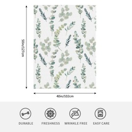 HGOD DESIGNS Watercolor Throw Blanket Eucalyptus Branches Flannel Fleece Blanket Plant Lightweight Throw for Bed Sofa Travel Teen Birthday Gifts 100x130cm
